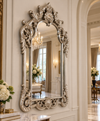 Celestine Antique Silver Baroque Wall Mirror – Ornate Luxury Statement Mirror