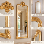 Versailles Royale Ornate Gold Full-Length Wall Mirror