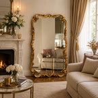 Ornate Gold Baroque Full-Length Floor Mirror
