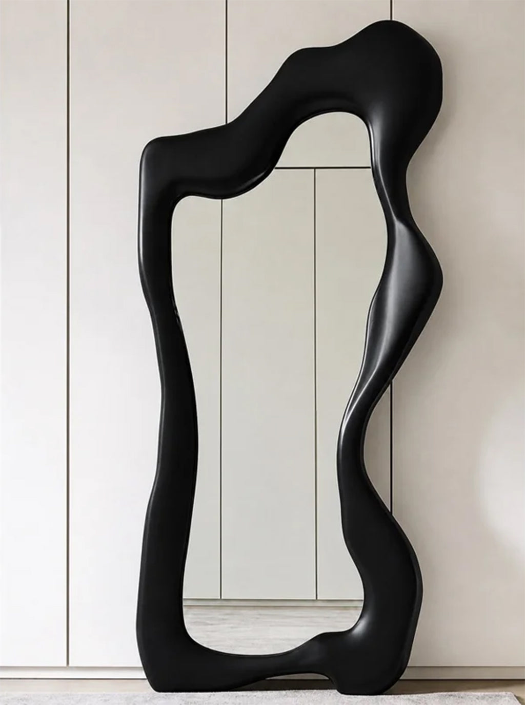 Sculptural Wavy Full-Length Floor Mirror, 31.5" W x 70.9" H