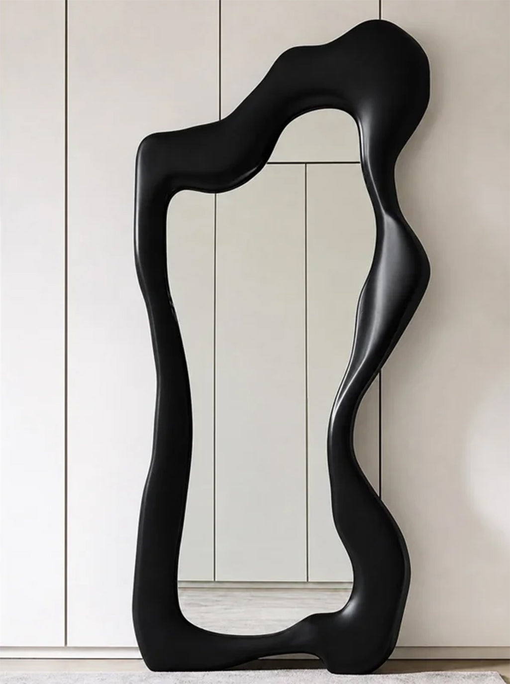 Sculptural Wavy Full-Length Floor Mirror, 31.5" W x 70.9" H