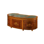 Handcrafted Wooden Executive Desk with Leather Writing Surface