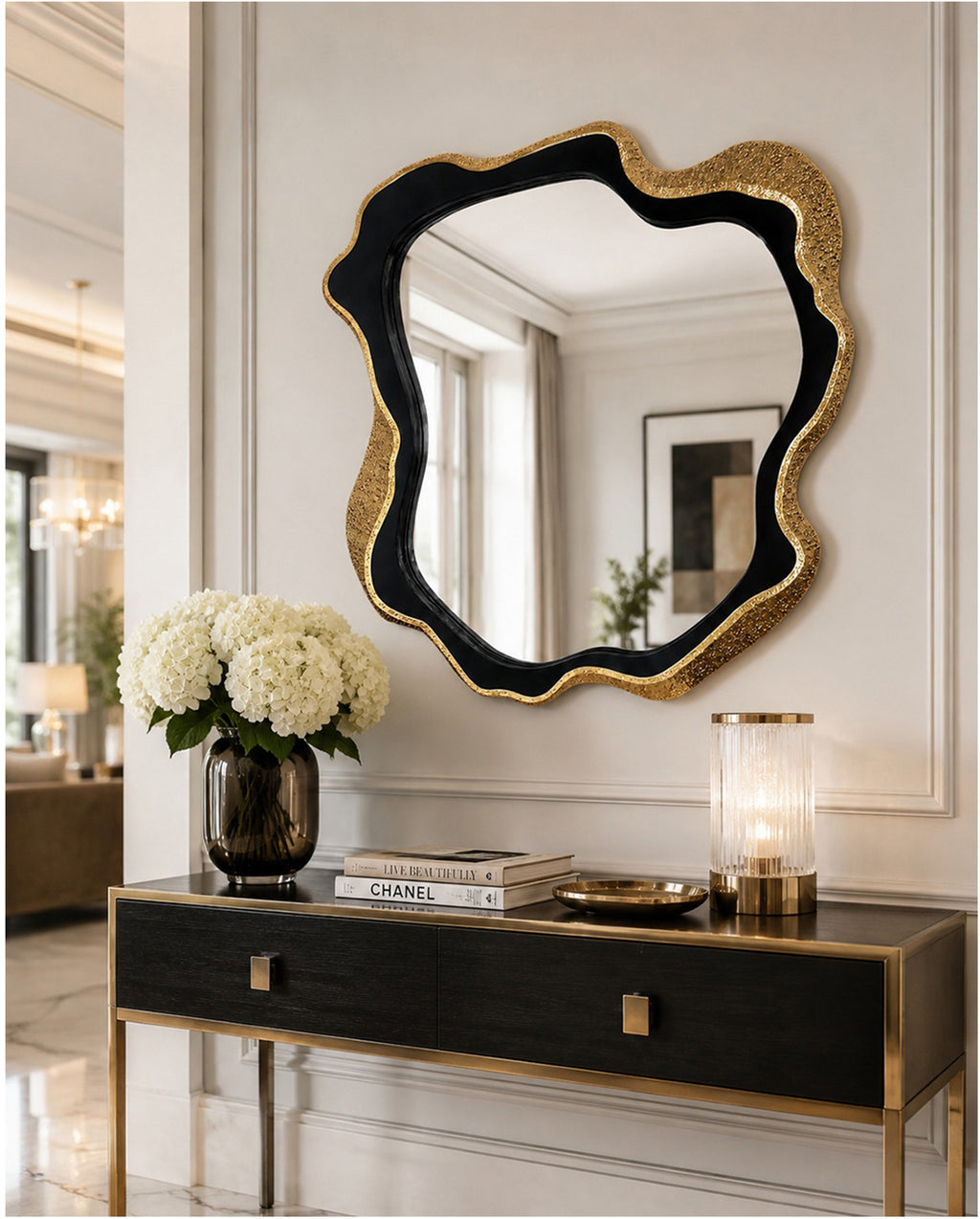 Eclisse Black & Gold Accent Mirror