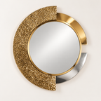 Solenne Sculptural Gold & Silver Statement Wall Mirror