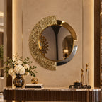 Solenne Sculptural Gold & Silver Statement Wall Mirror