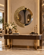 Solenne Sculptural Gold & Silver Statement Wall Mirror