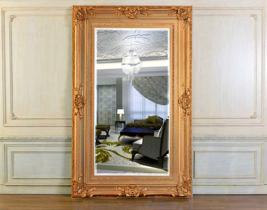 Elegant Full-Length Mirror with Ornate Frame