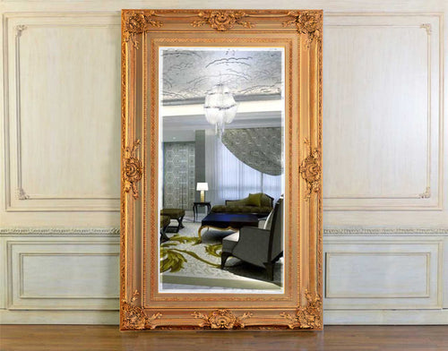 Elegant Full-Length Mirror with Ornate Frame