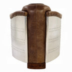 Aviara Vintage Brown Top-Grain Leather & Aluminum Club Chair