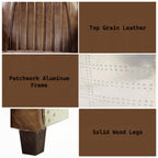 Aviara Vintage Brown Top-Grain Leather & Aluminum Club Chair