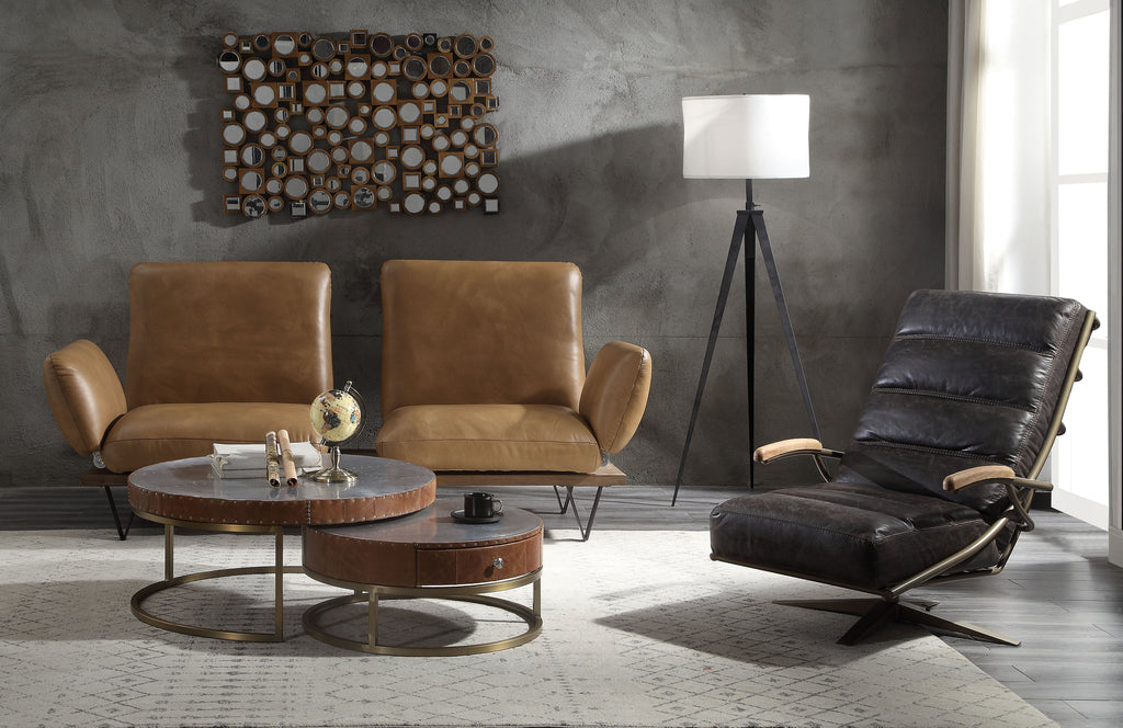Valenza Luxe 88" Top-Grain Leather Sofa with 360° Swivel Seats & Adjustable Backrests