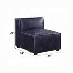 Vintage Blue Top-Grain Leather Office / Accent Chair – Modern Luxury Design