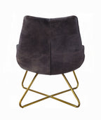 Monterelle Ebony Top-Grain Leather & Gold Accent Chair