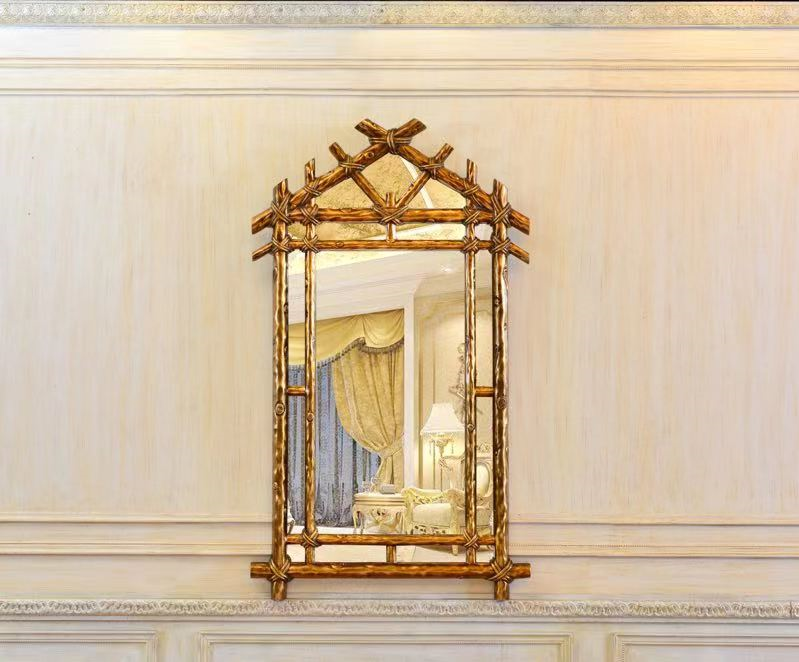 Golden Bamboo Pavilion Wall Mirror
