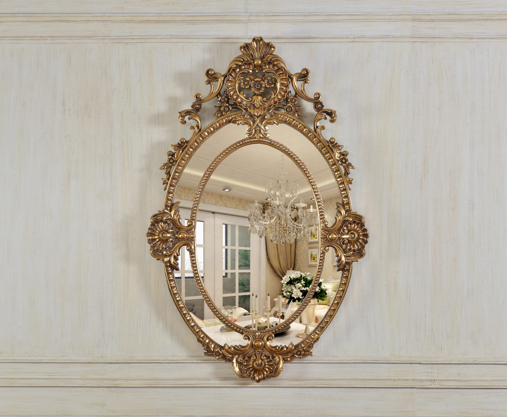 Royal Crest Ornate Gold Wall Mirror