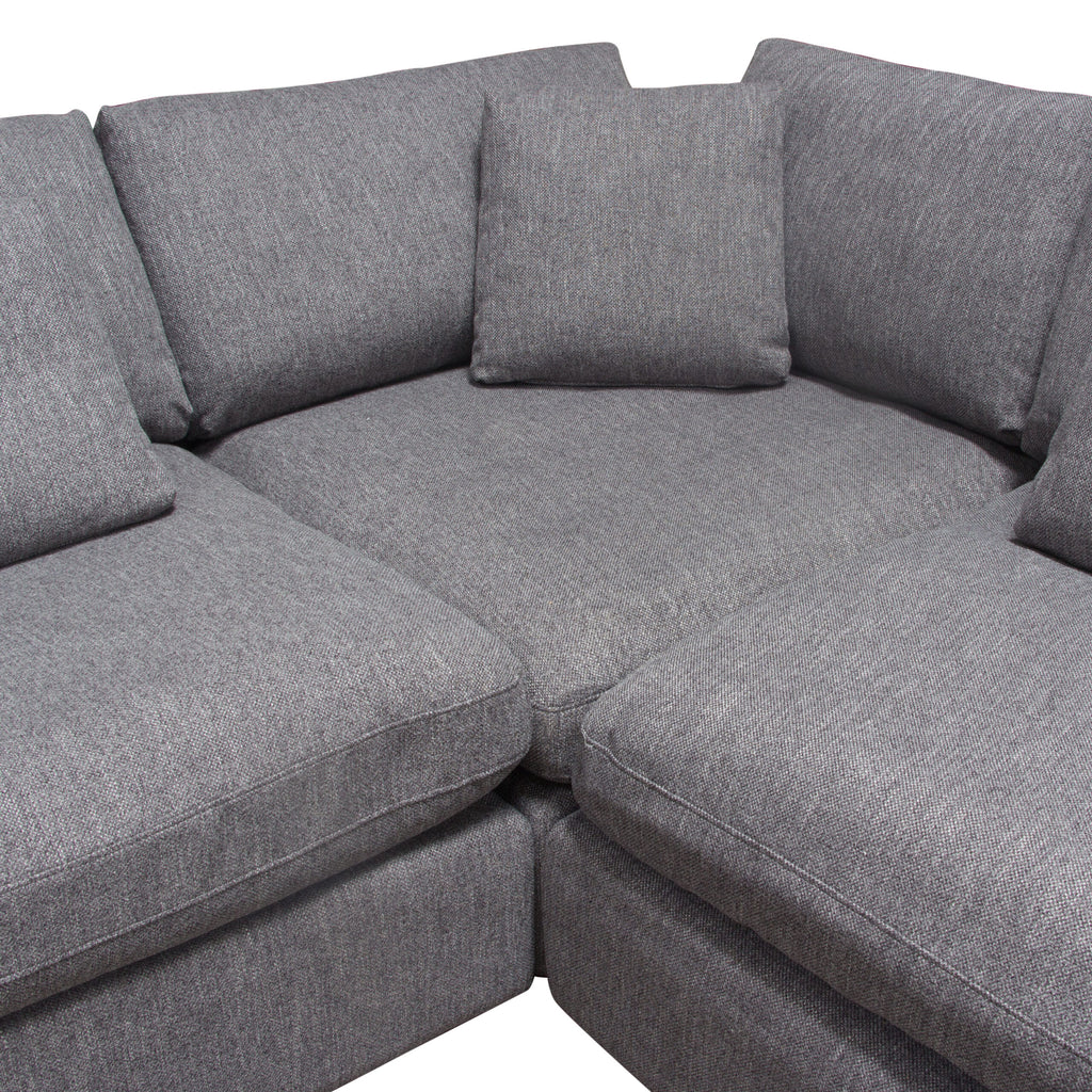Moderna Fabric Upholstered Sectional Sofa