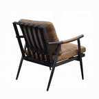 Chestnut Top-Grain Leather & Black Iron Accent Chair