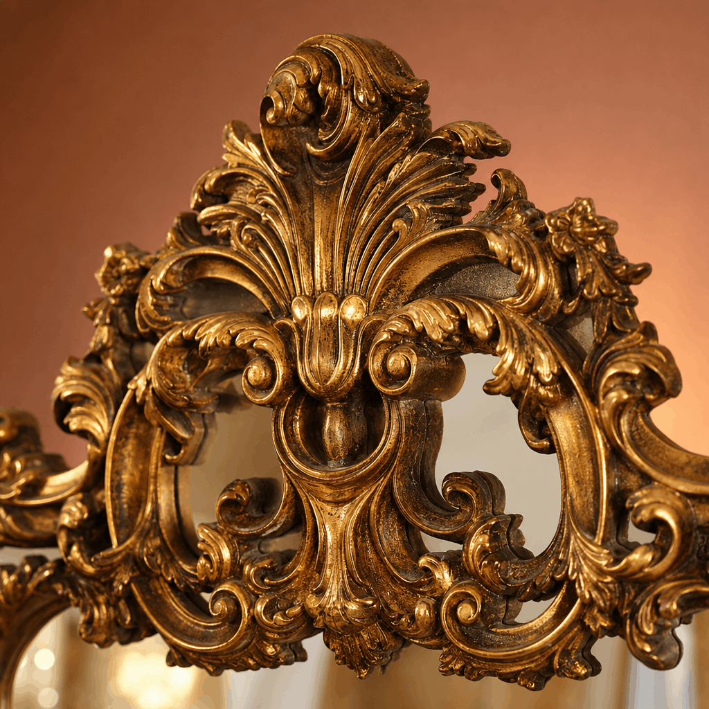 Artisan-Made Ornate Gold Mirror