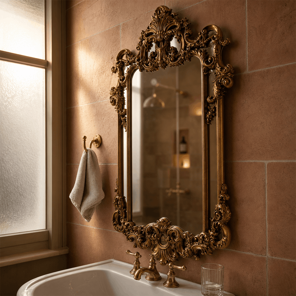 Artisan-Made Ornate Gold Mirror