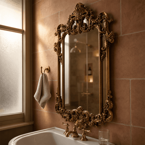 Artisan-Made Ornate Gold Mirror