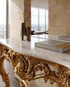 Borghese Gold Leaf Marble Console