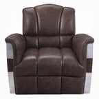 Industrial Aviator Top-Grain Leather Accent Chair – Retro Brown & Aluminum