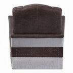 Industrial Aviator Top-Grain Leather Accent Chair – Retro Brown & Aluminum