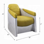 Yellow Top-Grain Leather & Aluminum Aviator Accent Chair