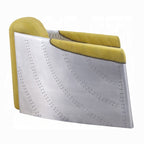 Yellow Top-Grain Leather & Aluminum Aviator Accent Chair