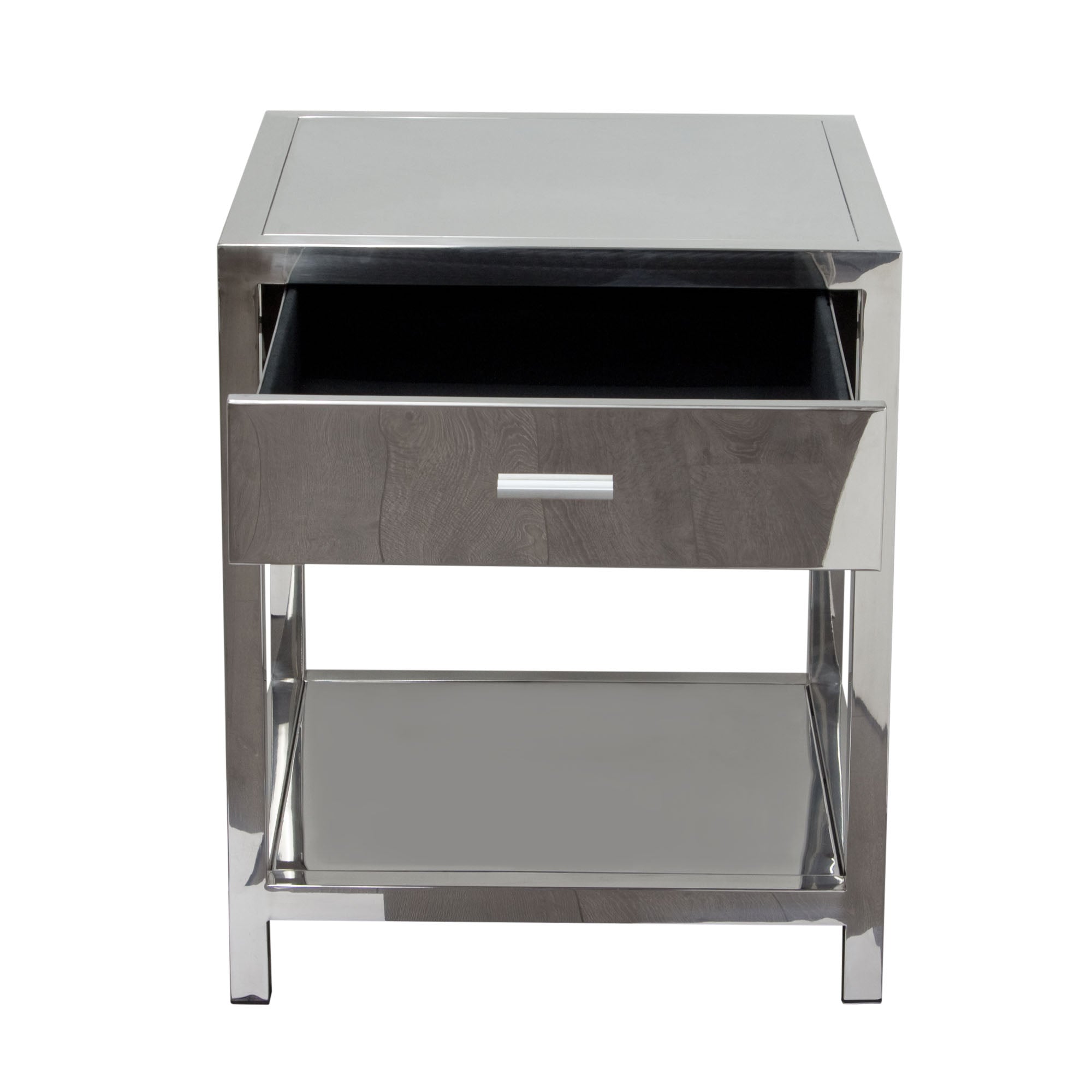 Corleo Modern Sleek Chrome Nightstand