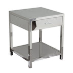 Corleo Modern Sleek Chrome Nightstand