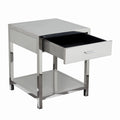 Corleo Modern Sleek Chrome Nightstand