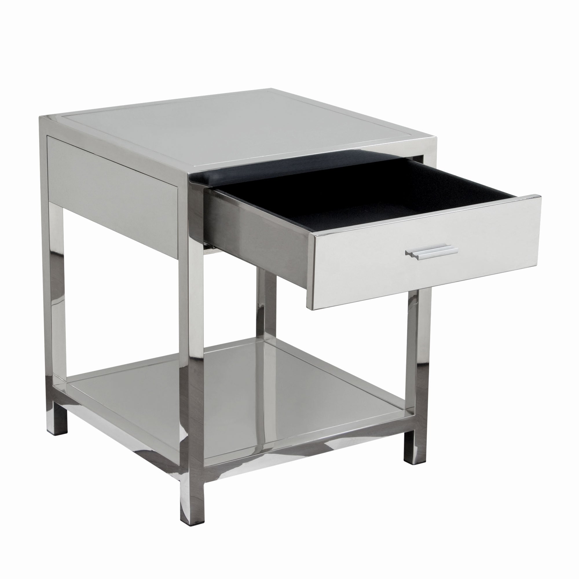 Corleo Modern Sleek Chrome Nightstand
