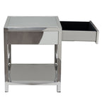 Corleo Modern Sleek Chrome Nightstand