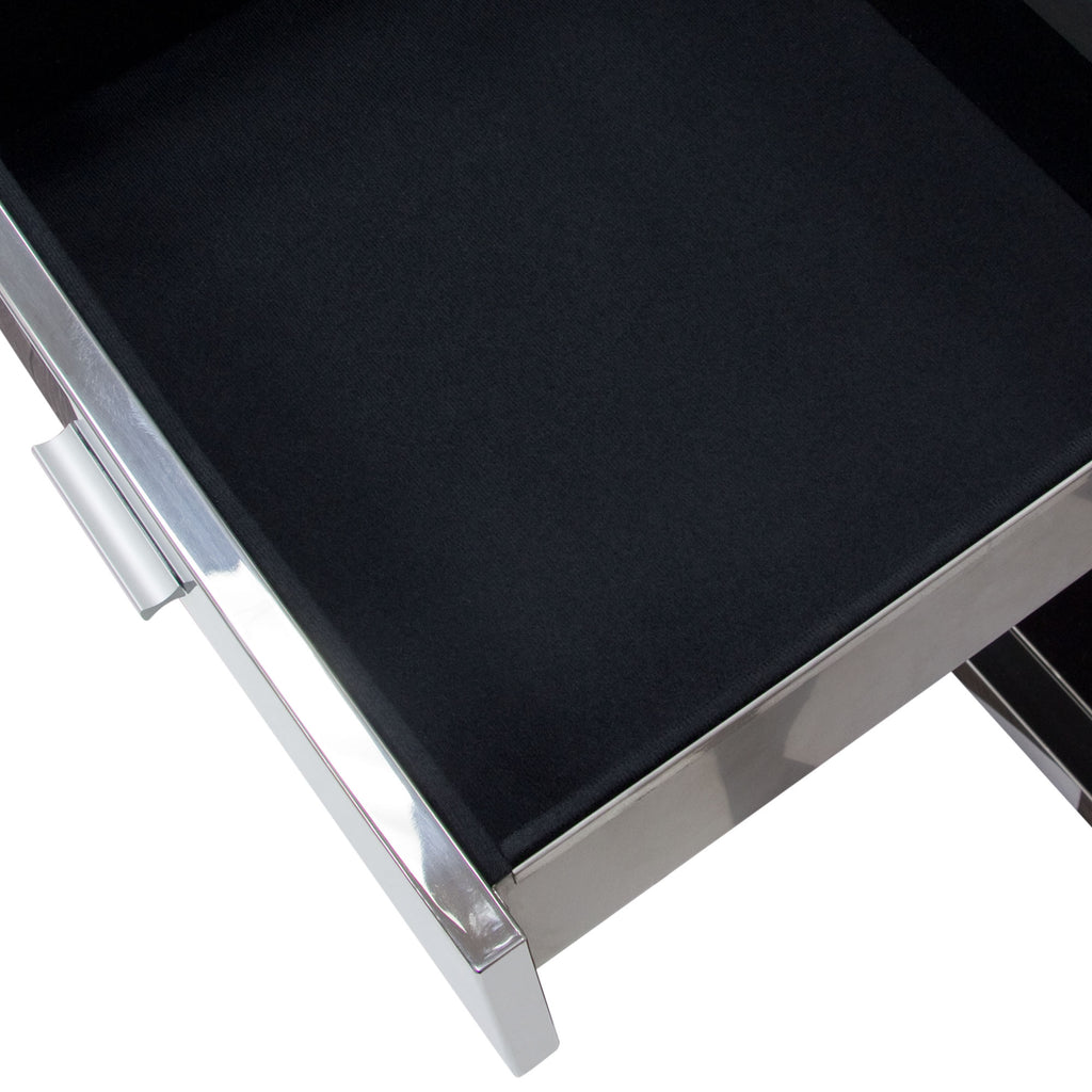 Corleo Modern Sleek Chrome Nightstand