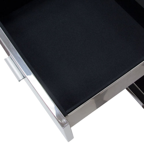 Corleo Modern Sleek Chrome Nightstand