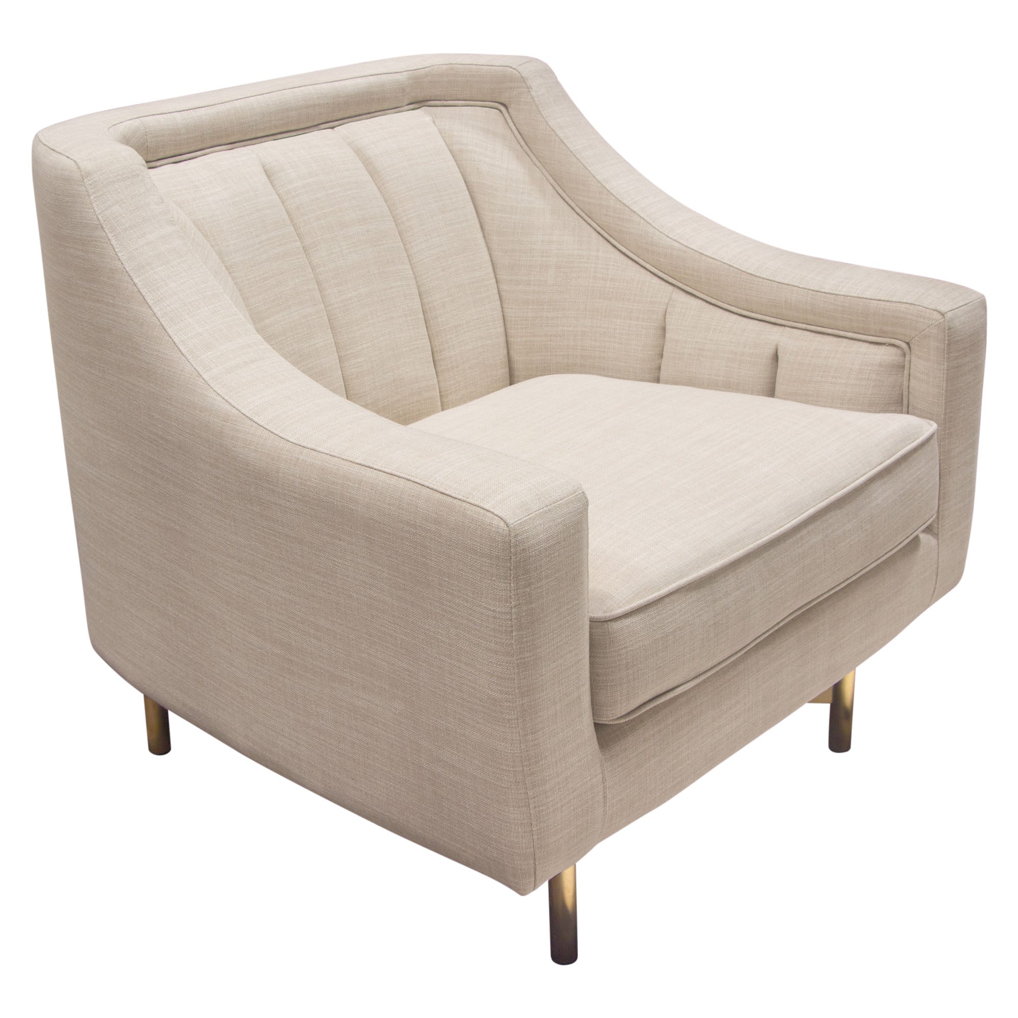 Moderna Plush Beige Armchair