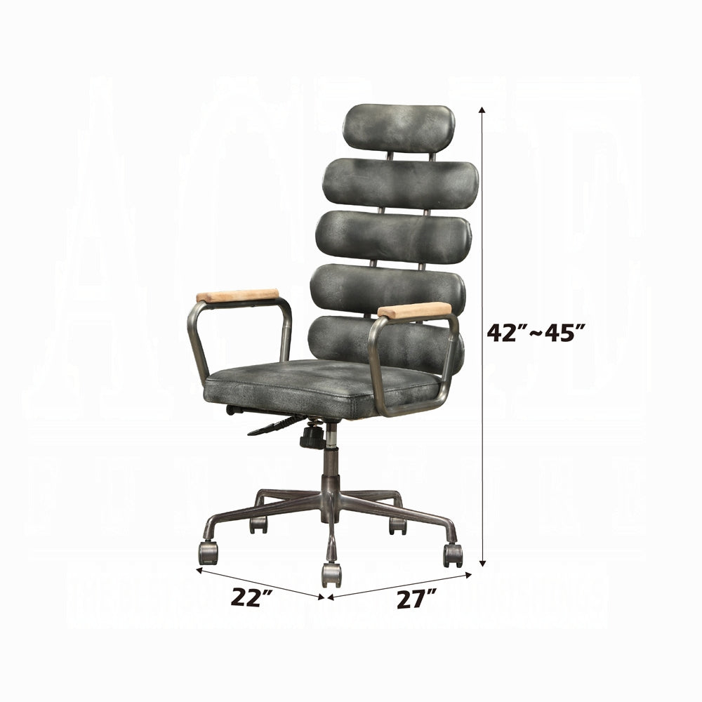Vintage Executive Top-Grain Leather Office Chair – High Back Swivel Desk Chair