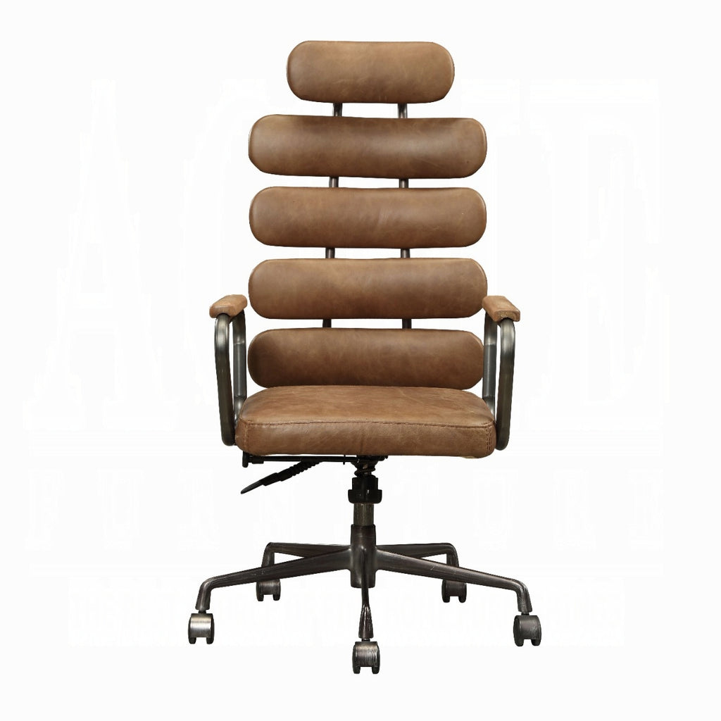 Vintage Executive Top-Grain Leather Office Chair – High Back Swivel Desk Chair