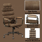 Vintage Executive Top-Grain Leather Office Chair – High Back Swivel Desk Chair