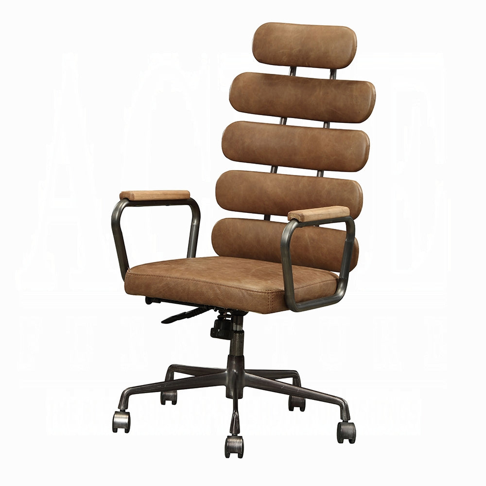 Vintage Executive Top-Grain Leather Office Chair – High Back Swivel Desk Chair