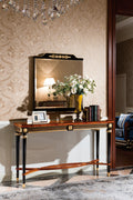 Regency Elegance Console Table – Solid Beech Wood with Black & Gold Accents
