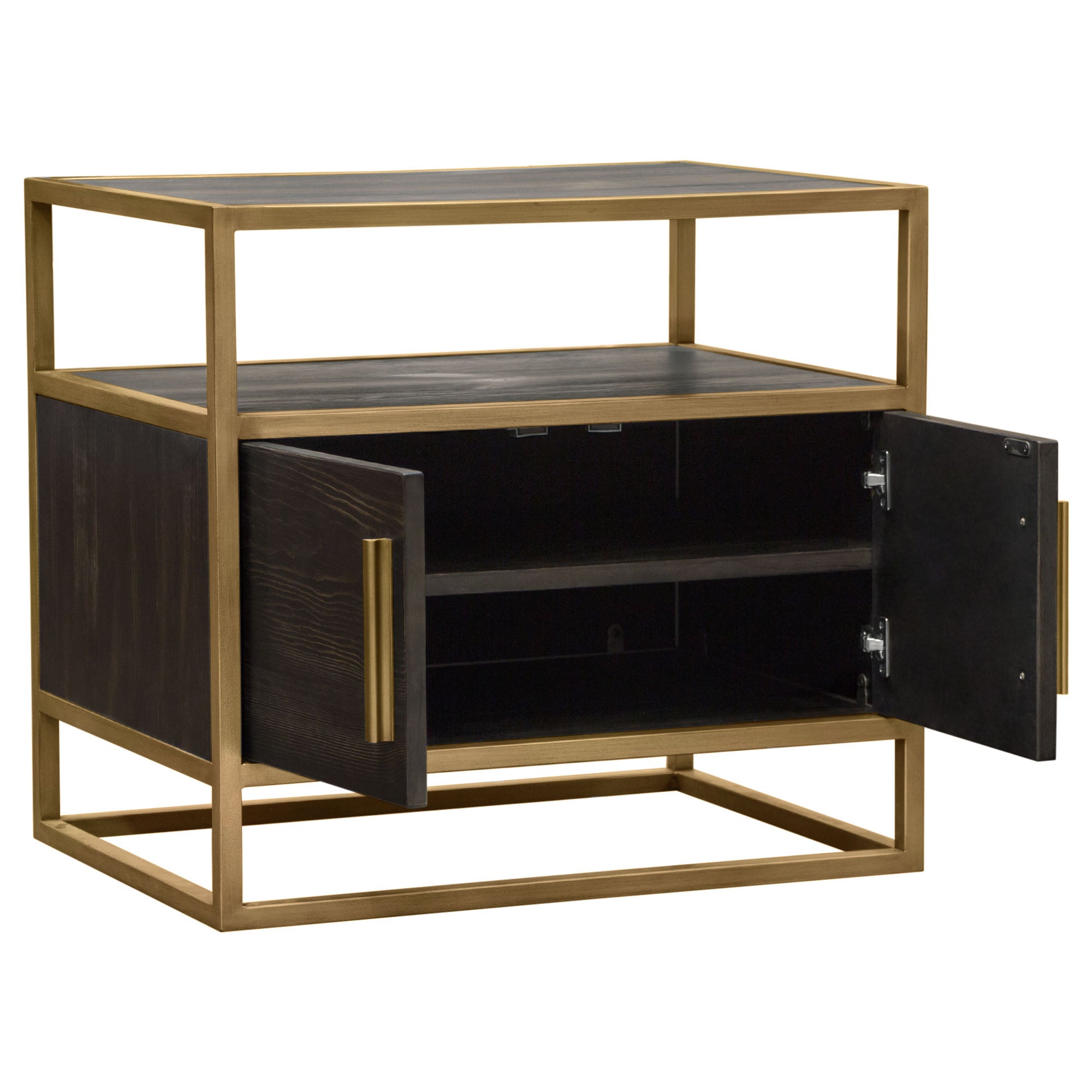 Moderna Luxe Brass Frame Media Console