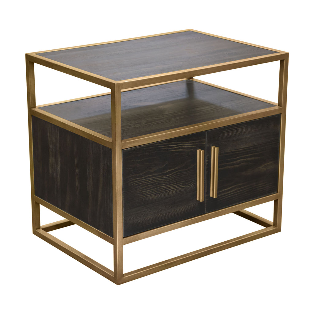 Moderna Luxe Brass Frame Media Console