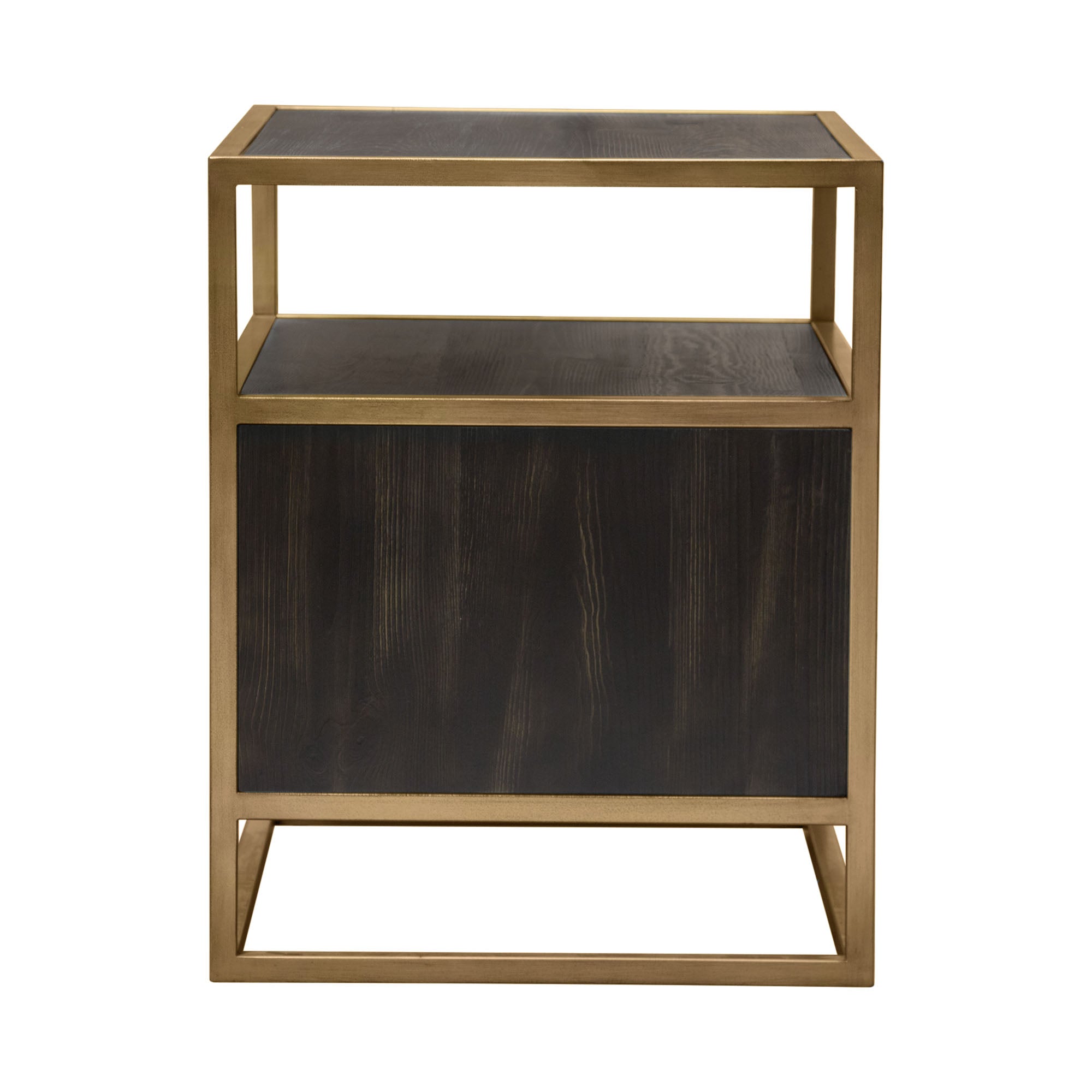 Moderna Luxe Brass Frame Media Console