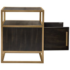 Moderna Luxe Brass Frame Media Console