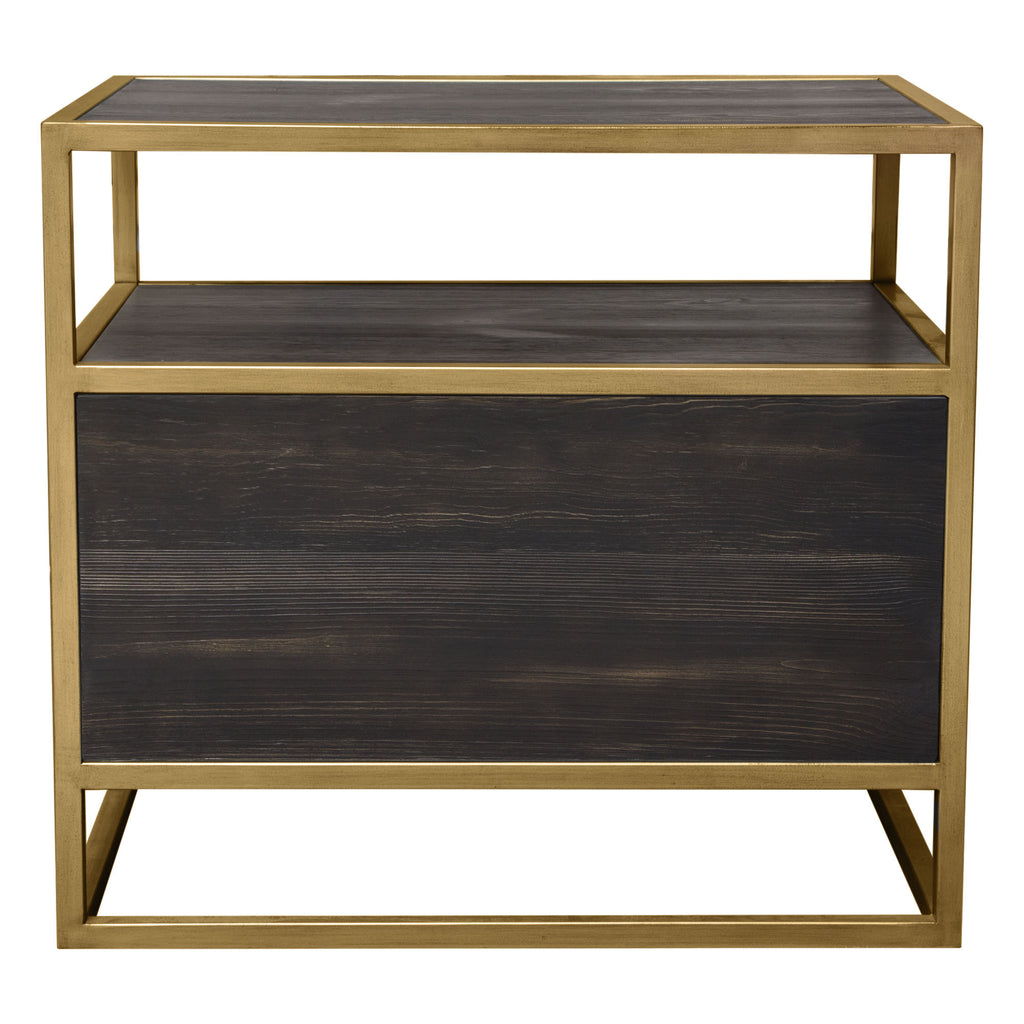 Moderna Luxe Brass Frame Media Console