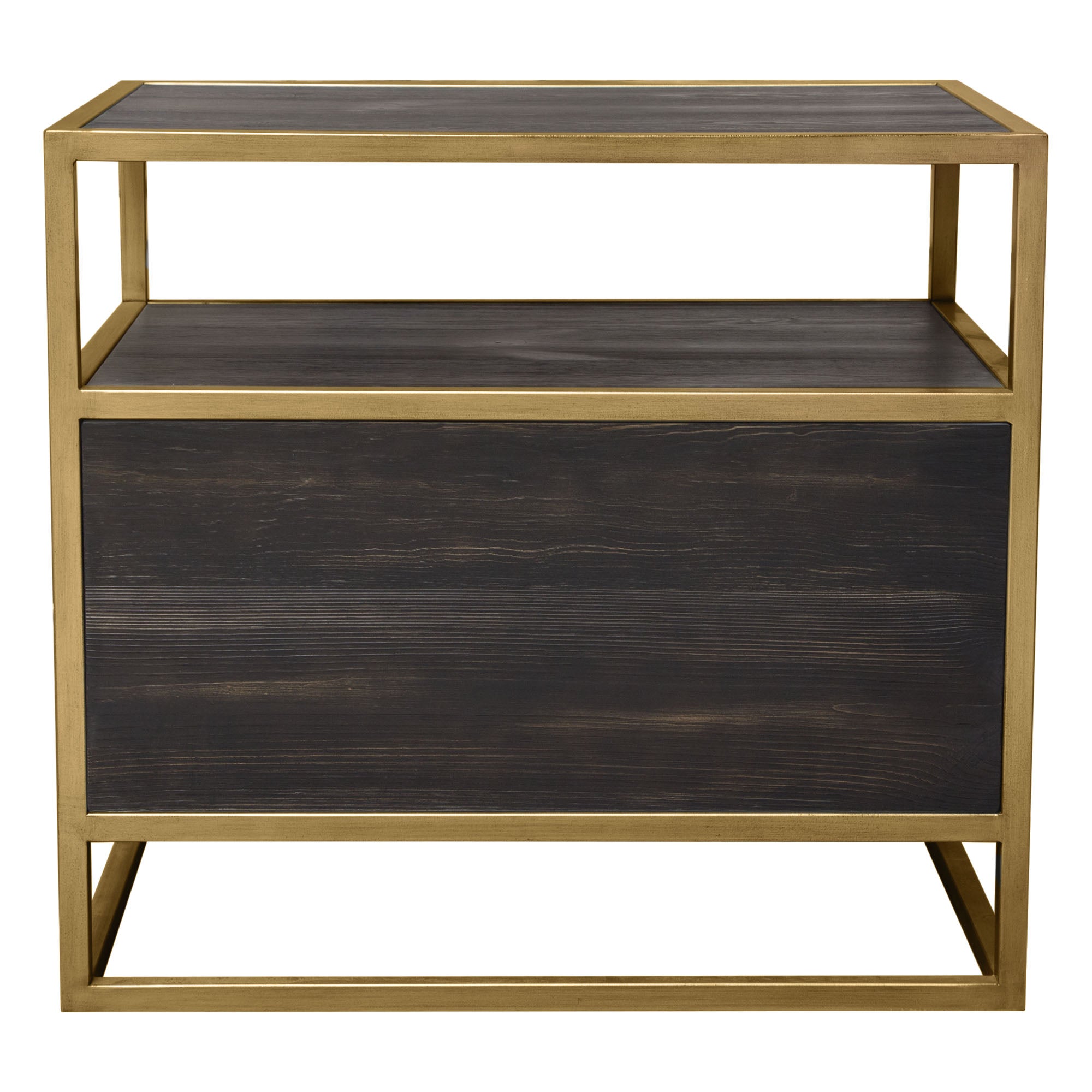 Moderna Luxe Brass Frame Media Console