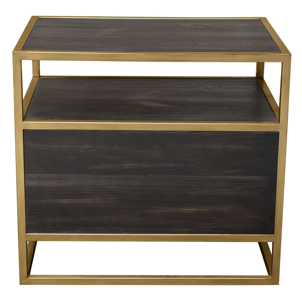 Moderna Luxe Brass Frame Media Console