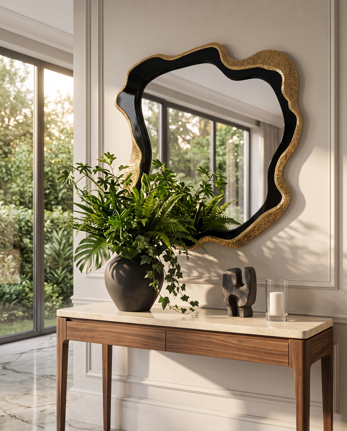 Eclisse Black & Gold Accent Mirror